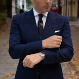 Black With Blue & Orange Floral Necktie