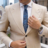 Blue With Gold Paisley Necktie