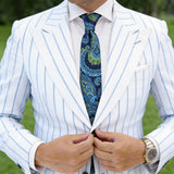 Navy With Yellow & Blue Paisley Necktie