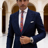 Red With Blue And Orange Paisley Necktie