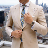 Blue with Brown Yellow Paisley Necktie