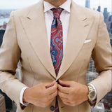 Red With Blue Paisley Necktie