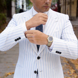 Blue With Brown Square Necktie