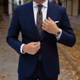 Beige With Dark Gray Floral Necktie