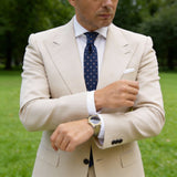 Navy Blue With Blue & Brown Floral Necktie