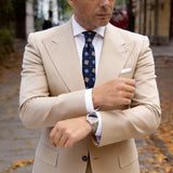 Dark Blue with Orange Blue Square Necktie