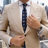 Dark Blue with Orange Blue Square Necktie