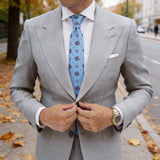 Light Blue With Brown Diamond Necktie
