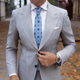 Light Blue With Brown Diamond Necktie