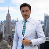 Mint Green with Blue Medallion Necktie