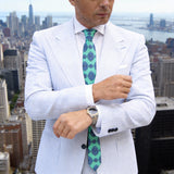 Mint Green with Blue Medallion Necktie