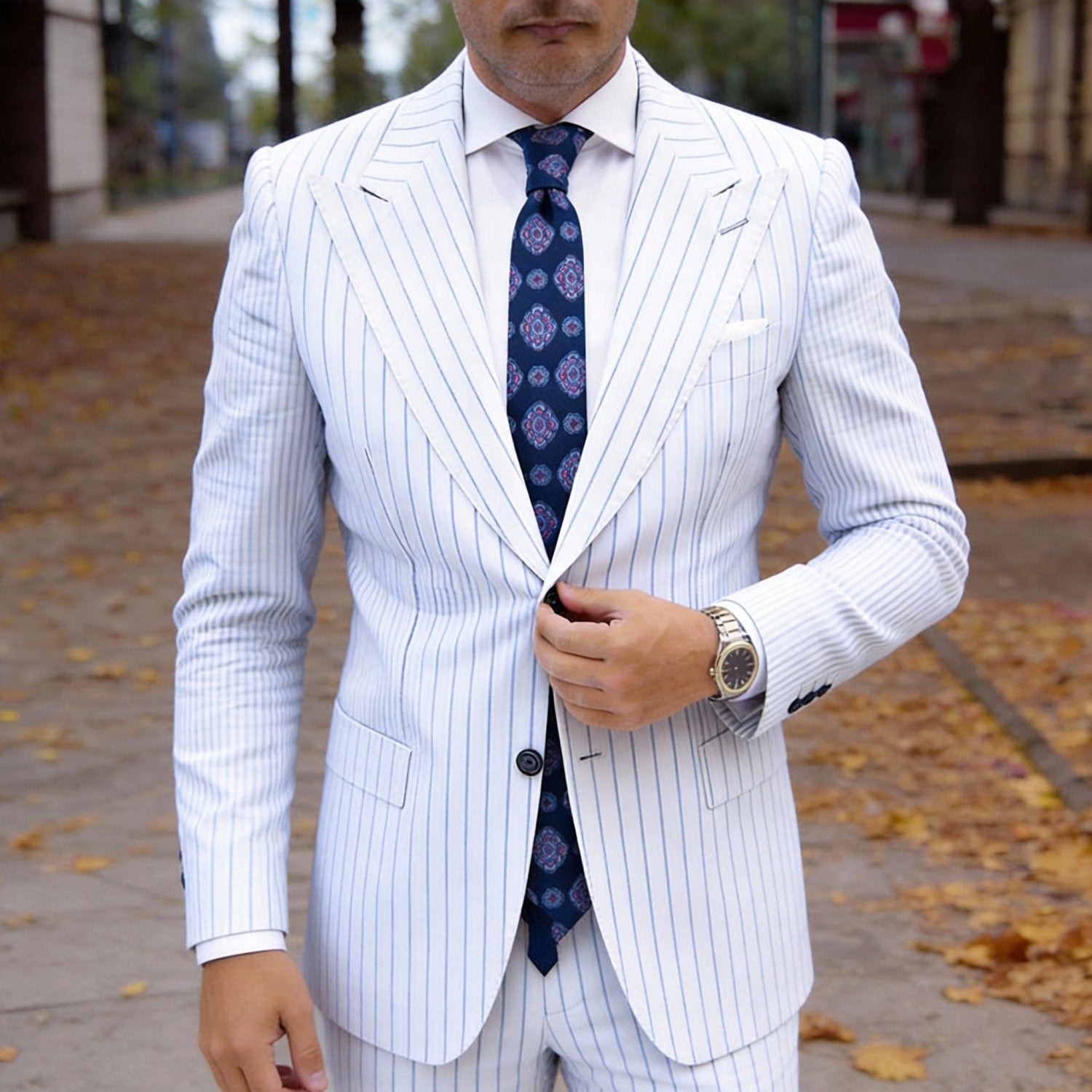Blue with Pink Medallion Necktie