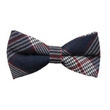Navy Blue Red Plaid Bowtie