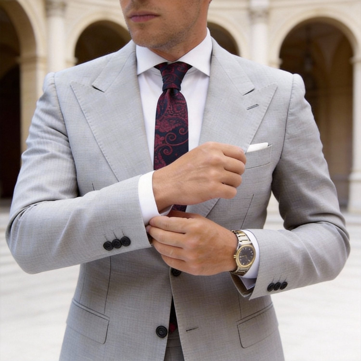 Purple with White Pattern Necktie