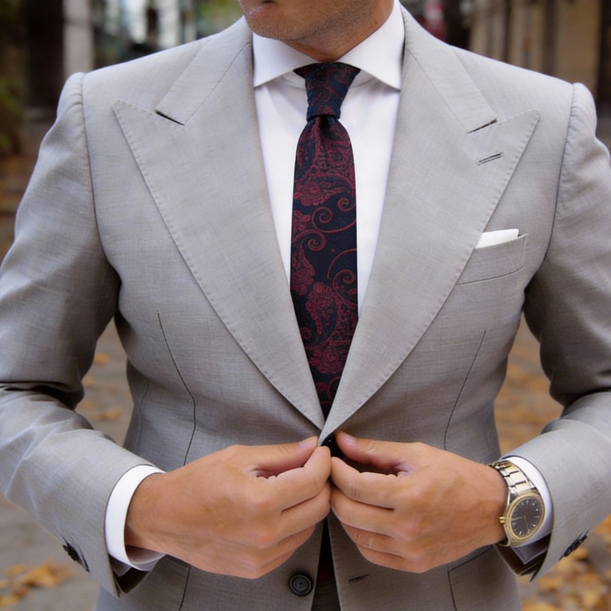 Purple with White Pattern Necktie