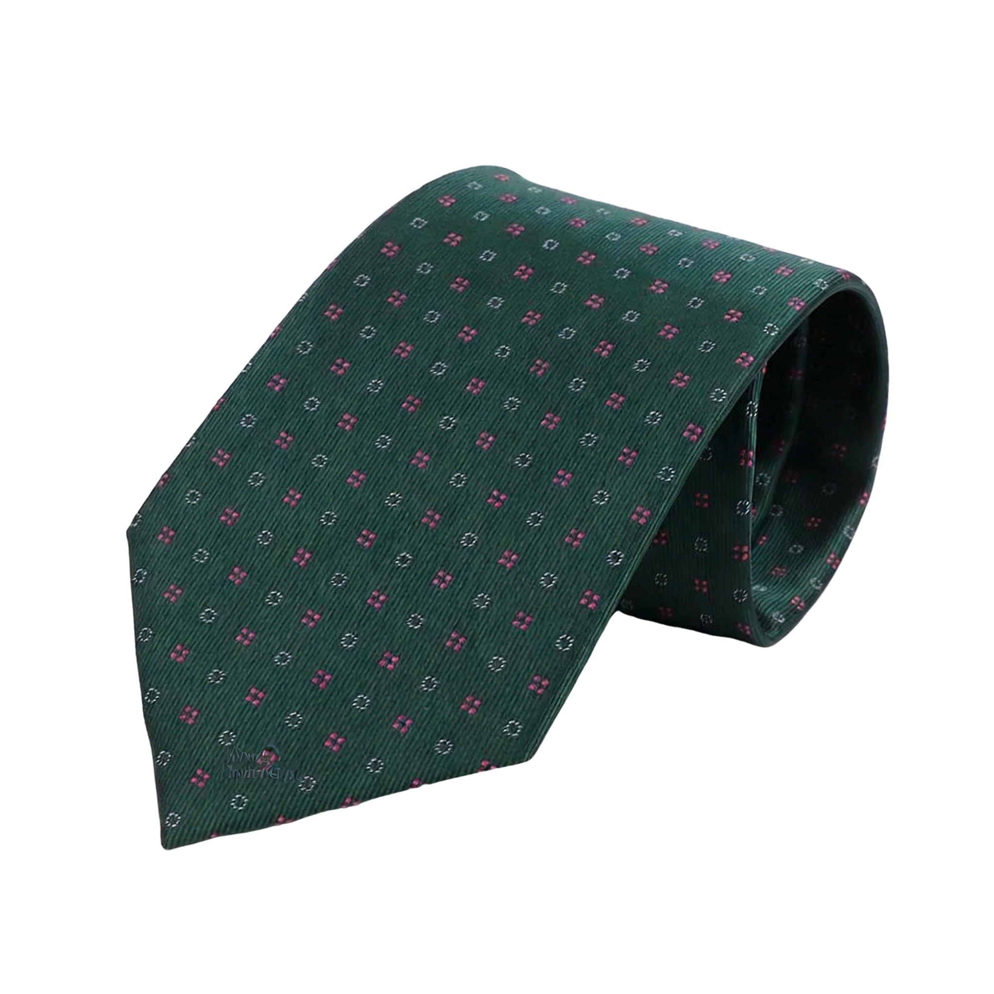 Green Pink Dotted Necktie