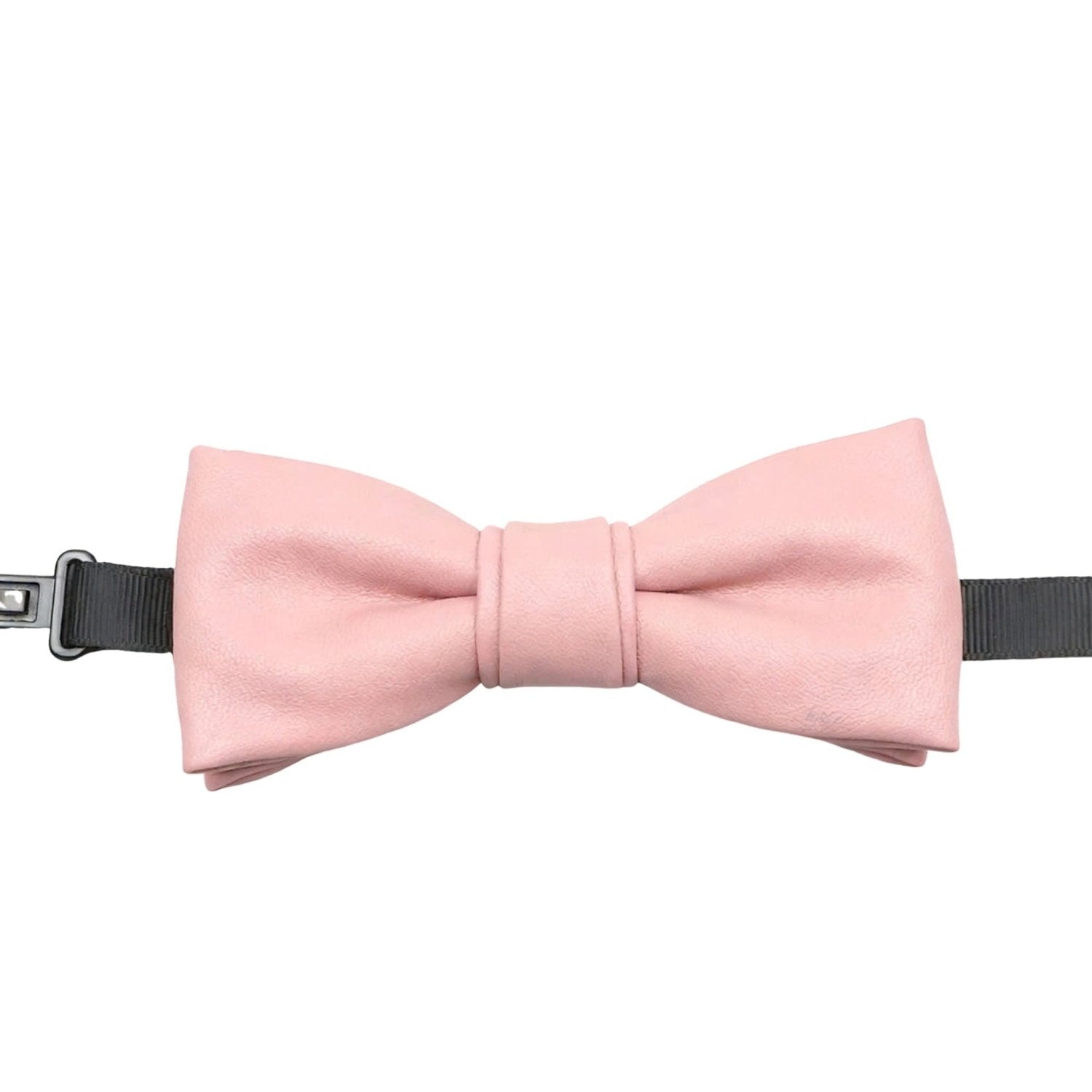 Pink Solid Bowtie With Black Strap