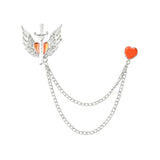 Silver Red Heart Lapel Pin