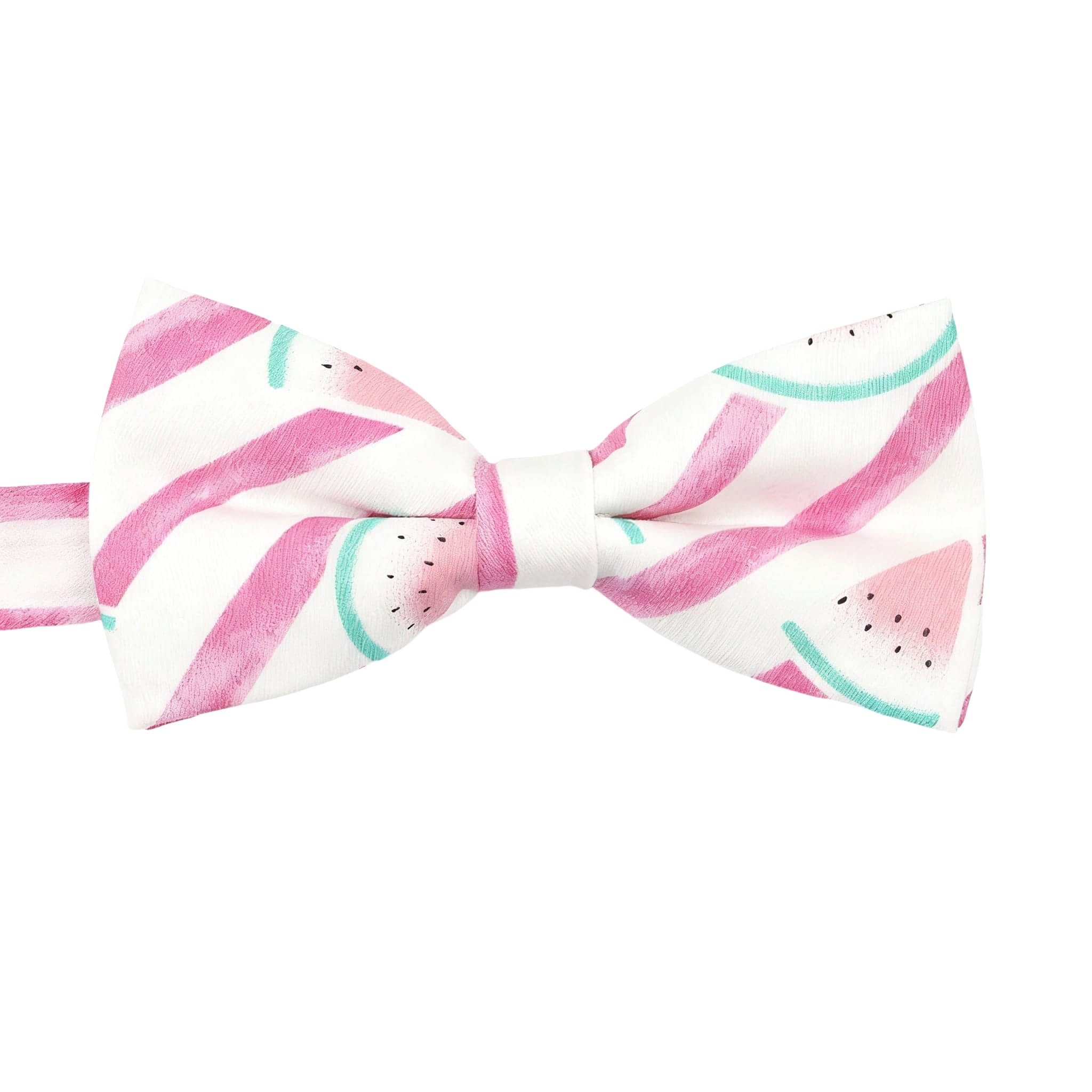 White Pink Striped Bowtie