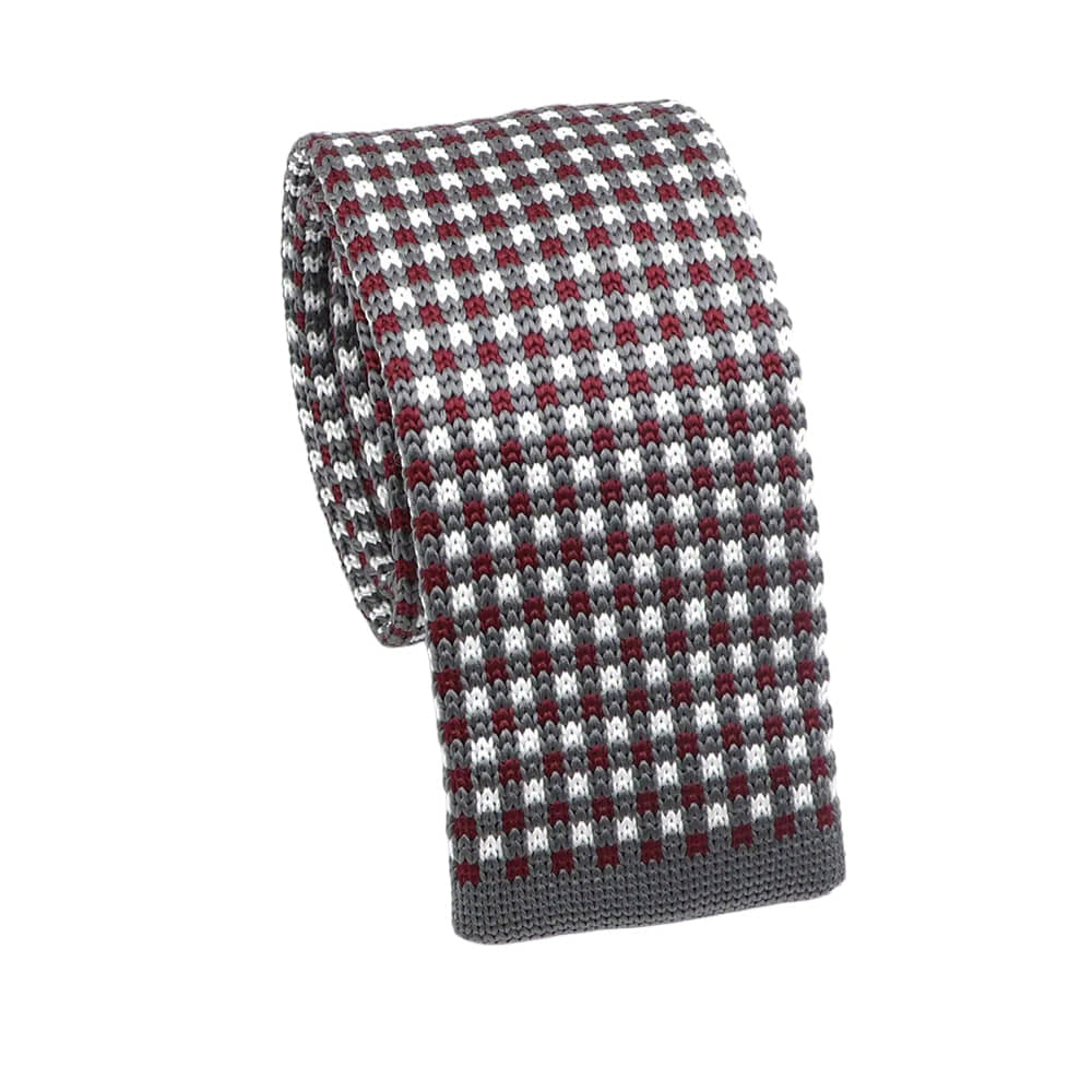 Gray Red Dotted Necktie