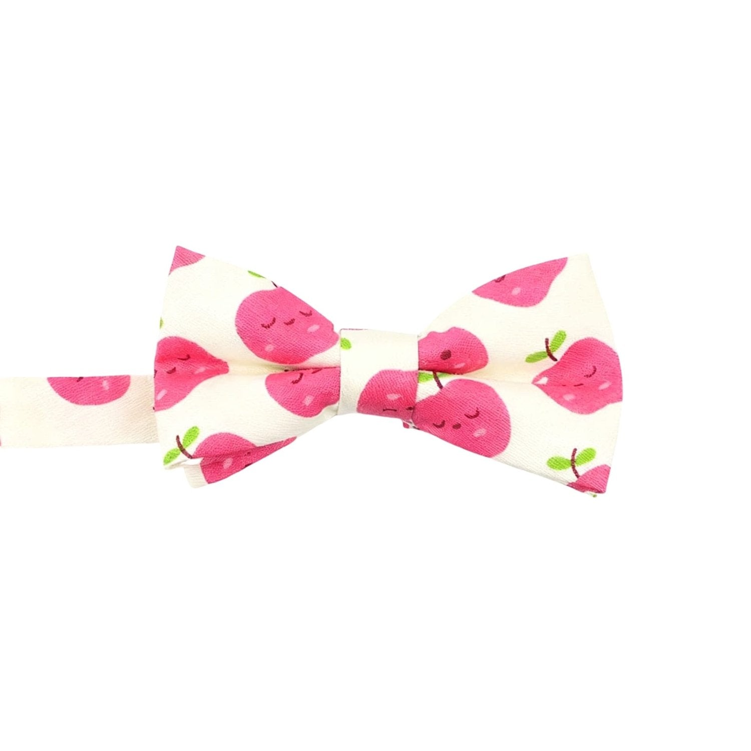 White With Pink Apple Bowtie