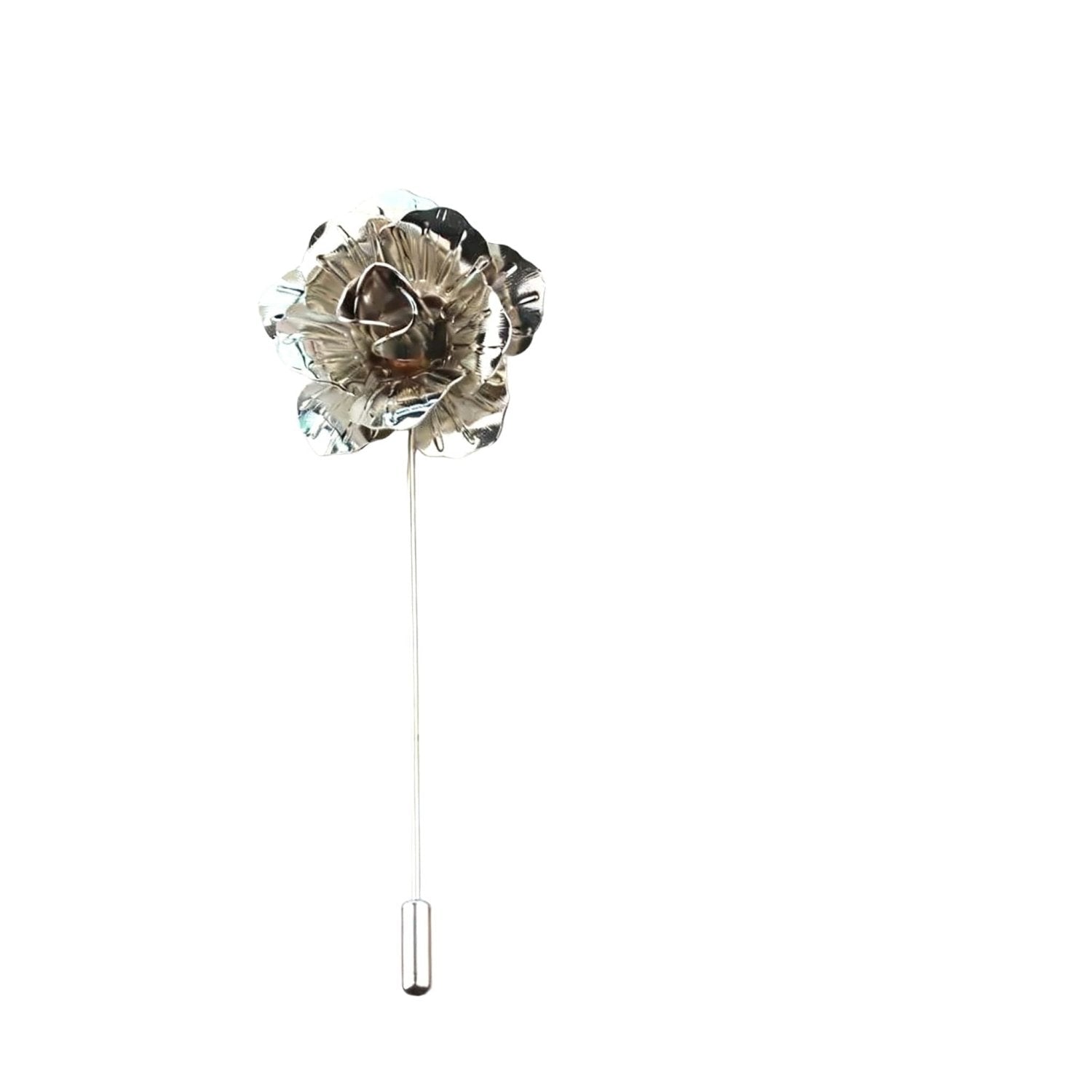 Silver Gray Flower Lapel Pin