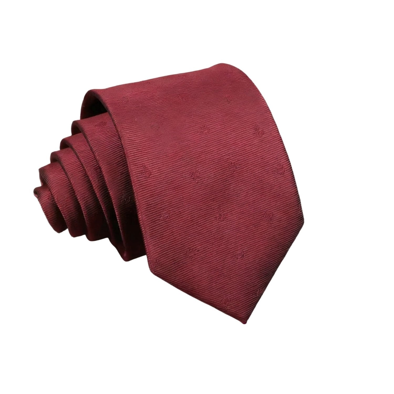 Burgundy With Dark Burgundy Anchor Necktie