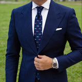 Dark Blue With Multicolor Small Square Necktie