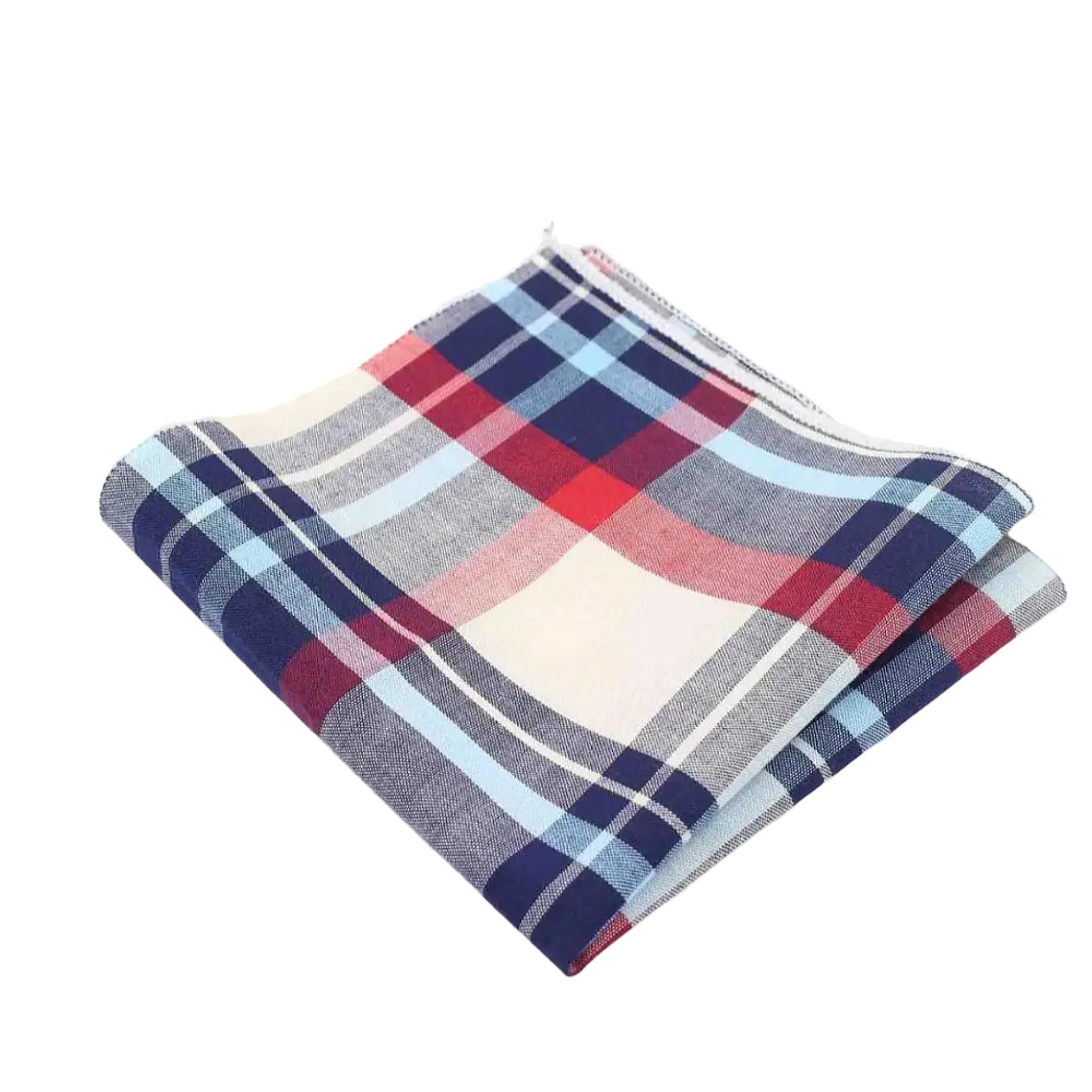 Red Blue Plaid Pocket Square