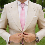 Pink With Dark Pink Checkered Necktie