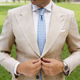 Light Blue With White Check Necktie