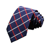 Navy Blue With Red White Stripes Necktie