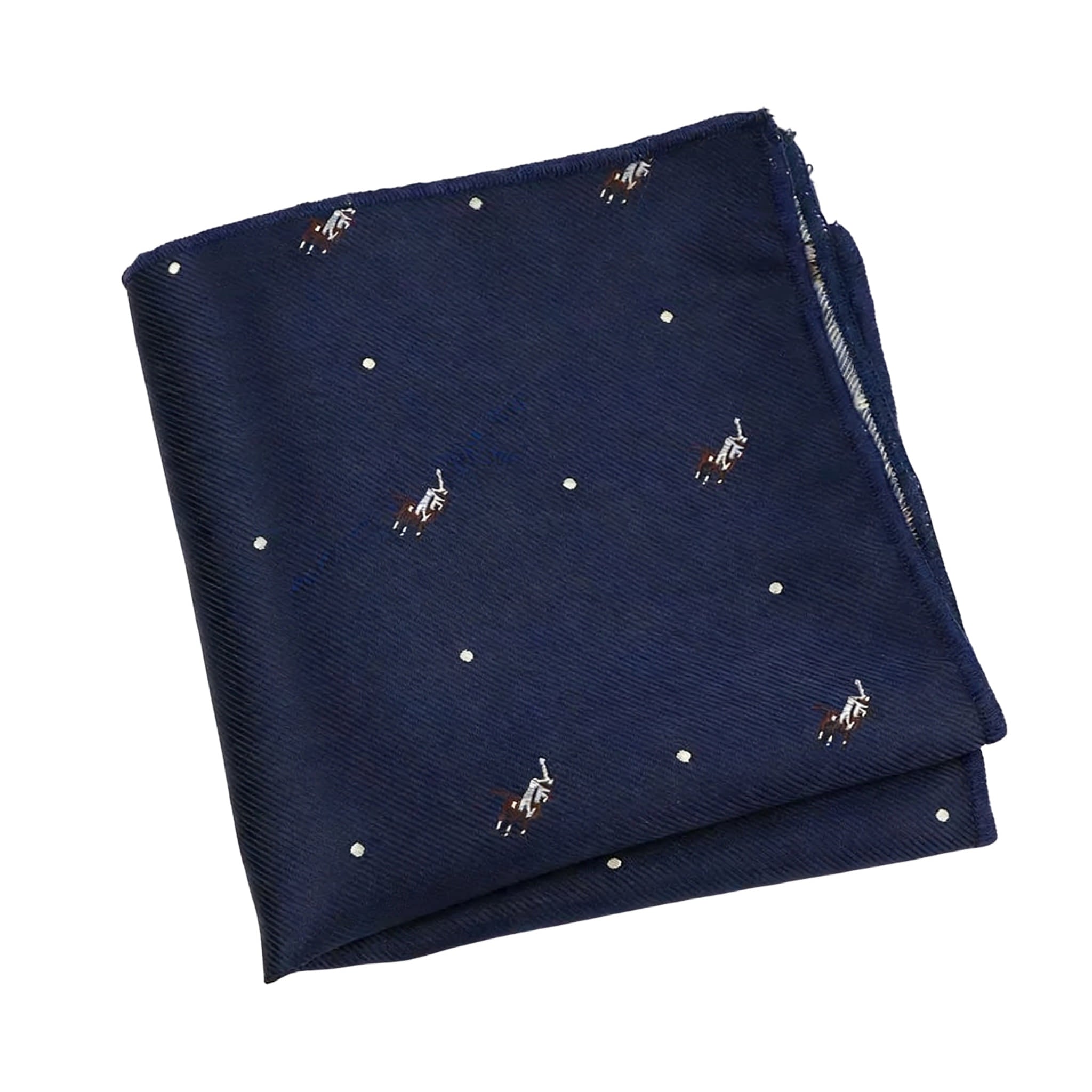 Navy White Figure Pocket Square