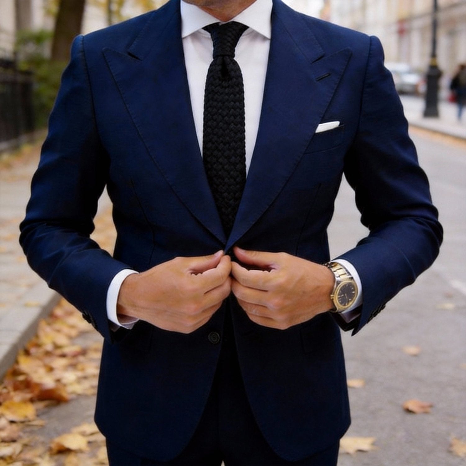 Black With Black Checkered Necktie
