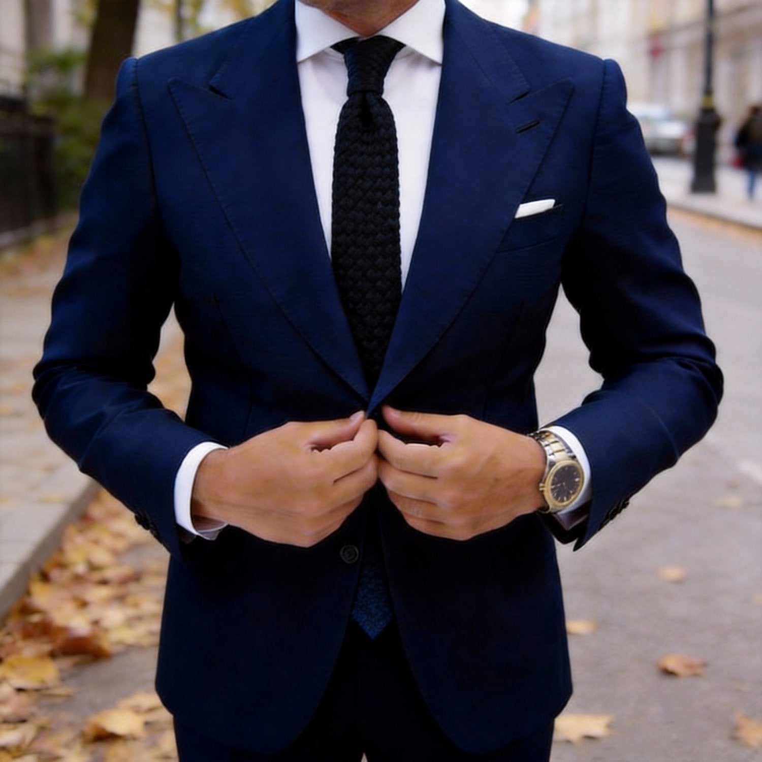 Black With Black Checkered Necktie