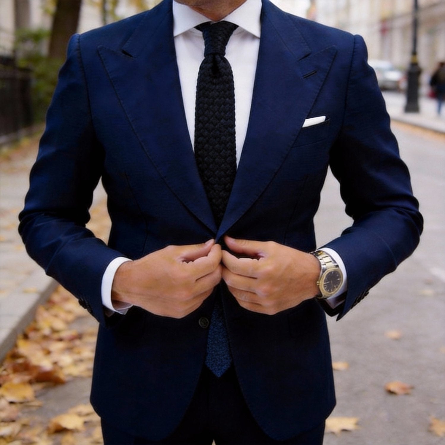Black With Black Checkered Necktie