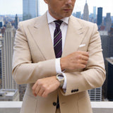 Black With Purple White Striped Necktie