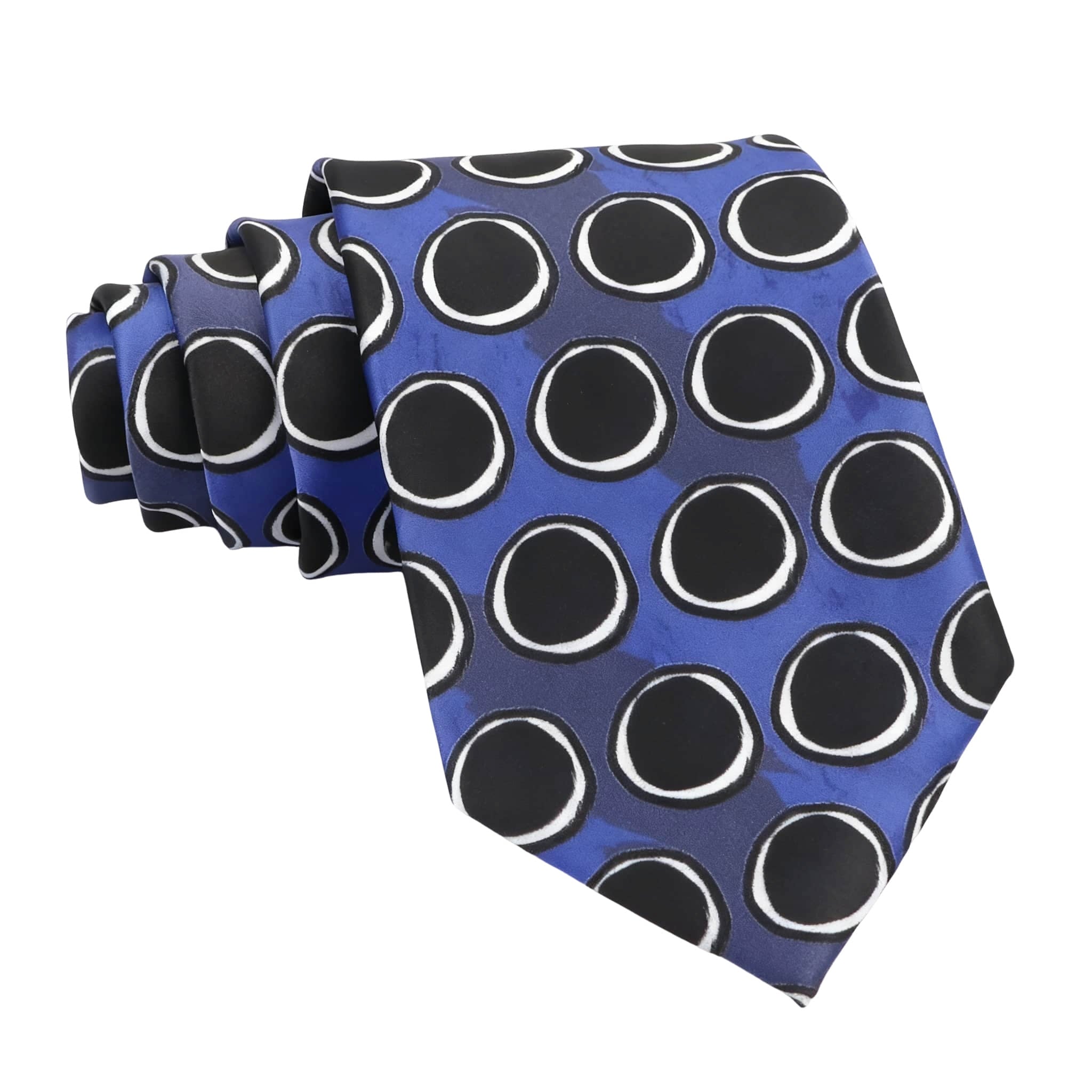 Blue Black Polka Dot Necktie