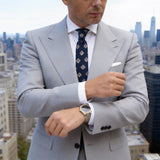 Dark Blue With Gray Square Necktie