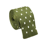Olive Green White Dotted Necktie