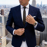 Black With Gold Square Checkered Necktie