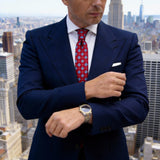 Red With Light Blue Squares Necktie