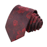 Burgundy Red Floral Necktie