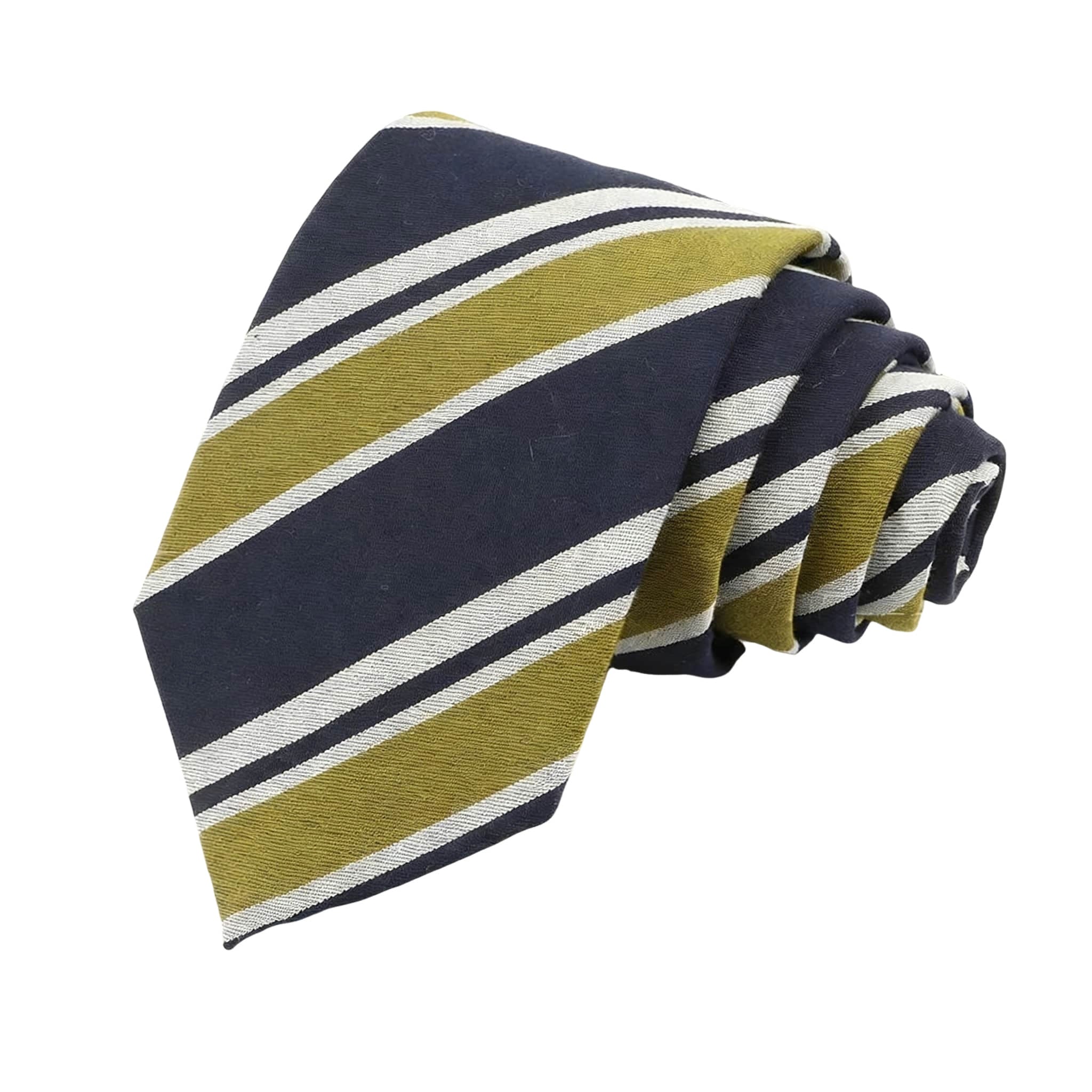 Navy Blue Gold Striped Necktie