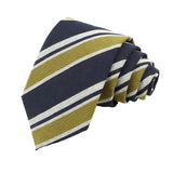 Navy Blue Gold Striped Necktie