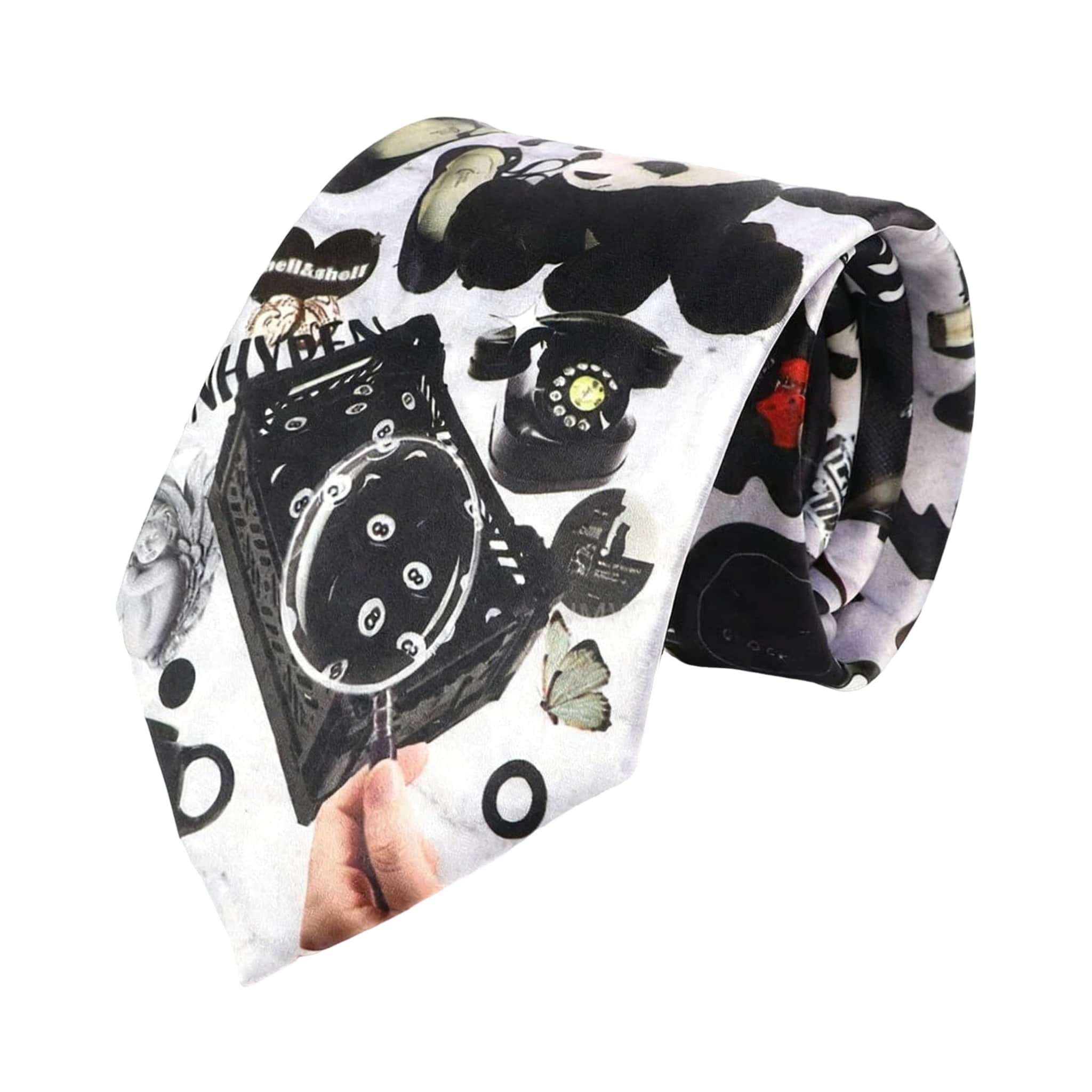 White Black Collage Necktie