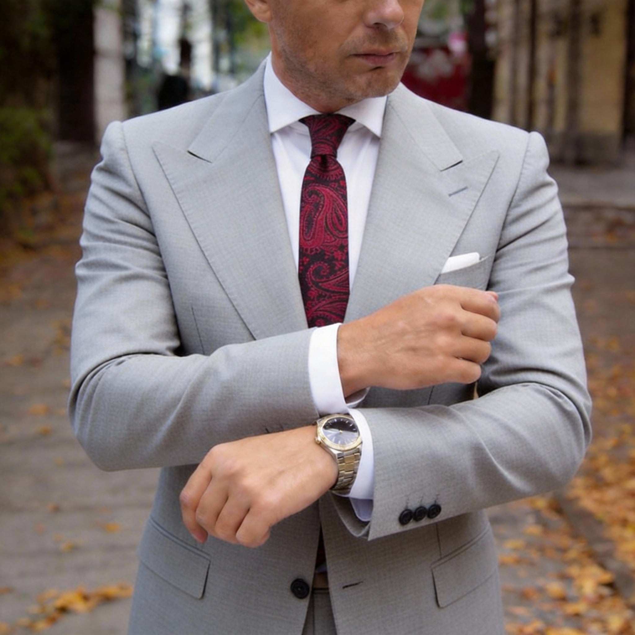 Black with Red Paisley Necktie