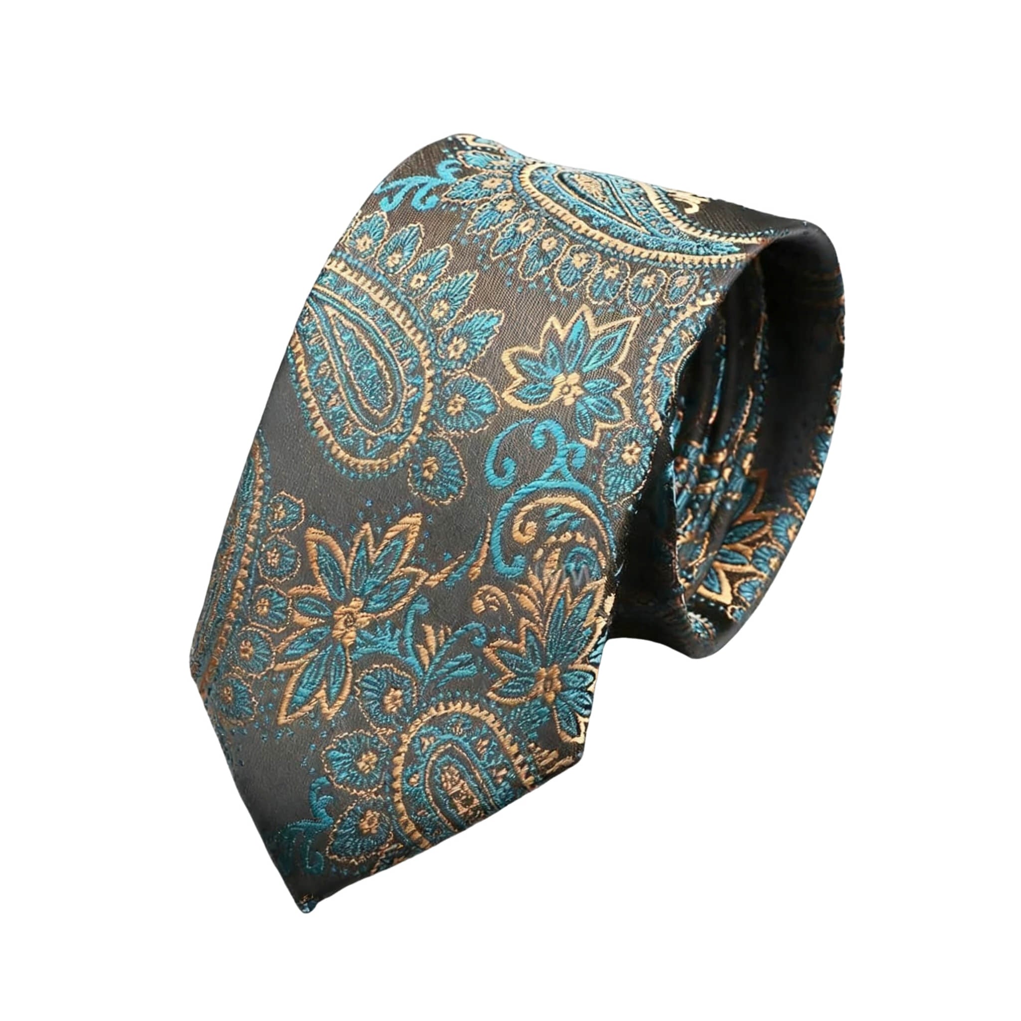 Gray Blue Paisley Necktie