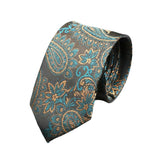 Gray Blue Paisley Necktie