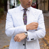 Purple With Green Leaves Necktie